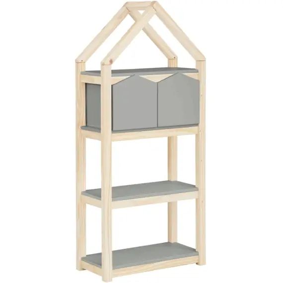 Bibliothèque avec 2 paniers Vert Nature