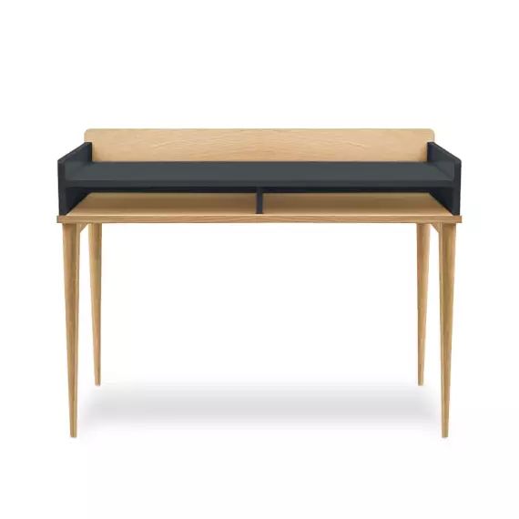 Bureau compact en chene naturel gris anthracite