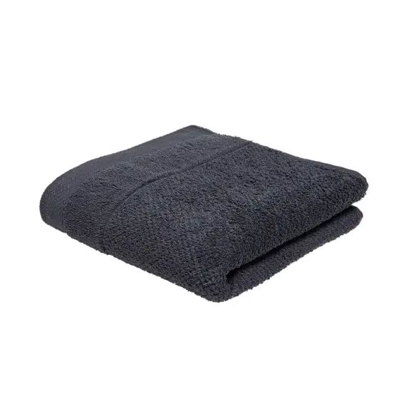 Serviette de bain uni en Coton Gris anthracite 50×90 cm