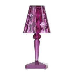 Lampe extérieur sans fil rechargeable Battery en Plastique, PMMA – Couleur Violet – 30 x 30 x 22 cm – Designer Ferruccio Laviani