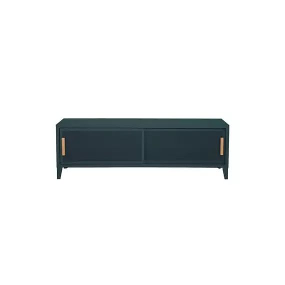 Buffet B perforé en Métal, Chêne – Couleur Vert – 160 x 40 x 51 cm – Designer Chantal Andriot