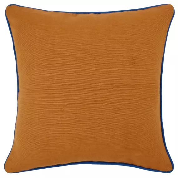 Housse de coussin bicolore en coton ocre et terracotta 40×40