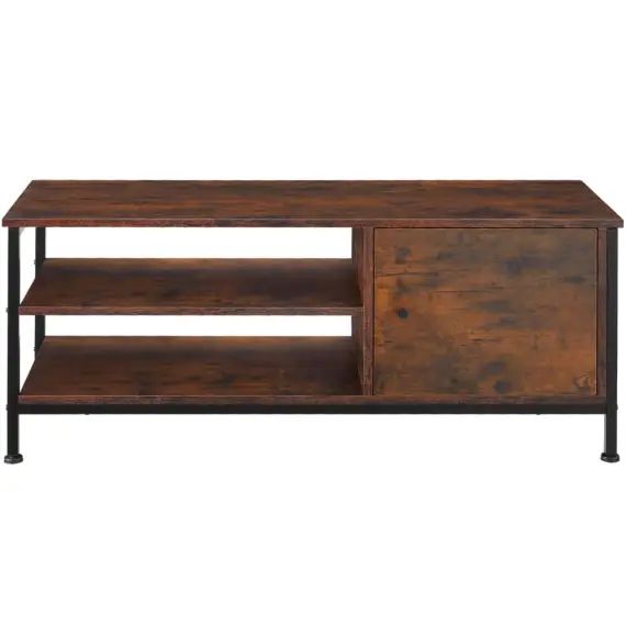 Meuble bas Durban 110x40x45,5cm bois foncé industriel