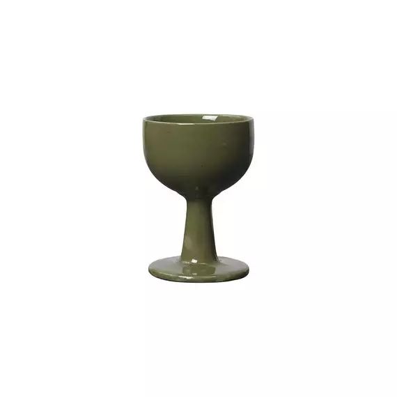 Verre à vin Floccula en Céramique, Grès – Couleur Vert – 9 x 9 x 12.5 cm – Designer Trine Andersen
