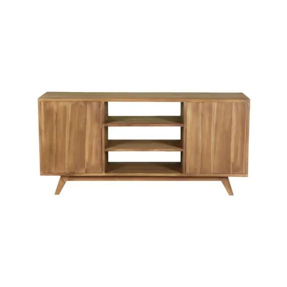 Meuble double vasque 2 portes et 3 niches en teck