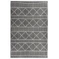 image de tapis scandinave Tapis outdoor/ indoor – motif géométrique – tissé noir 80×165 cm