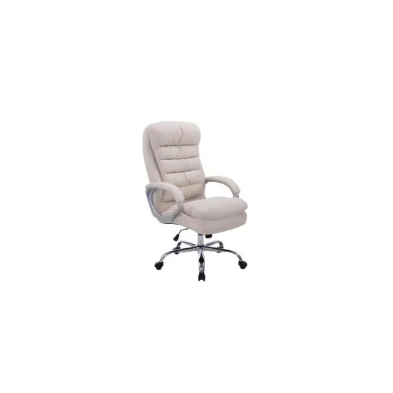 Chaise de bureau réglable pivotante en tissu Crème