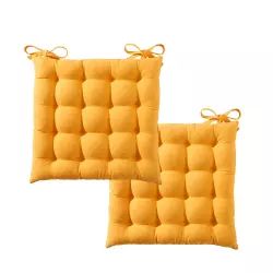 Lot de 2 galettes de chaise jaune 40×40 en polyester