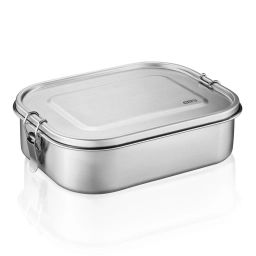 Lunch box grande en acier inoxydable argent