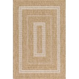 Tapis effet toile de jute à motif rectangulaire blanc 60×90