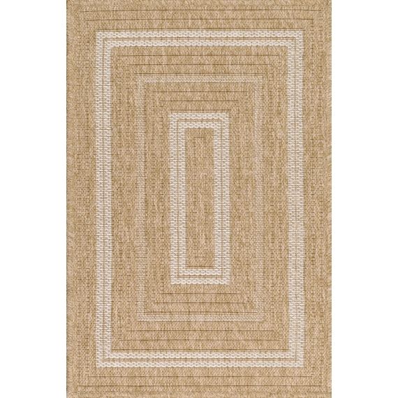 Tapis effet toile de jute à motif rectangulaire blanc 60×90