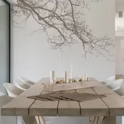 Papier peint panoramique abstract branch 225 x 250 cm brun foncé