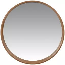 Miroir rond en bois brun PM D55