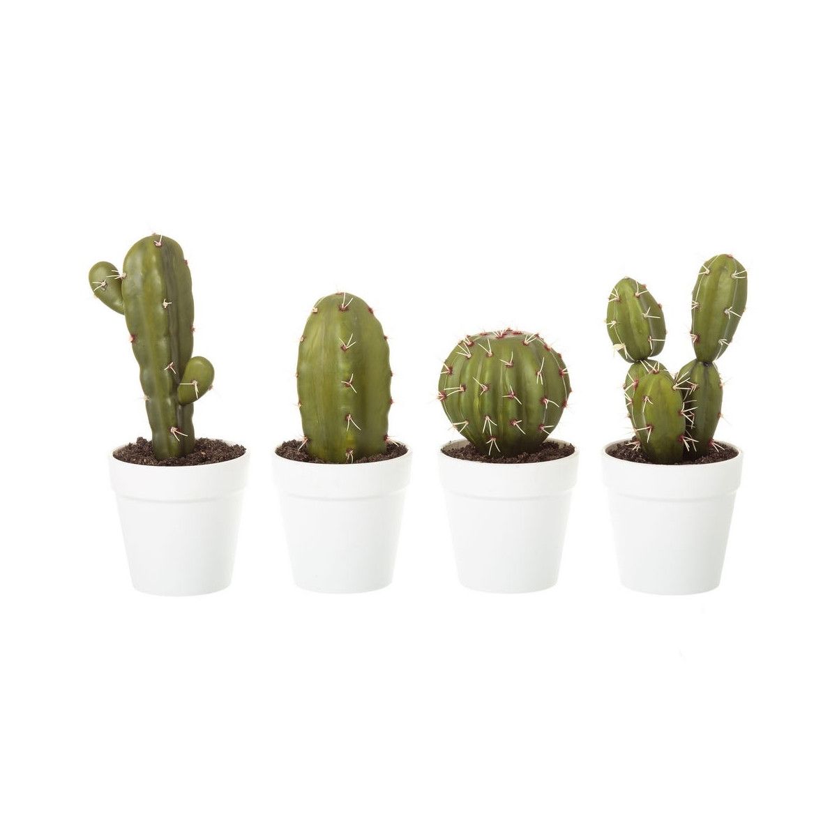Cactus artificiels vert 9x9x18xm – Lot de 4