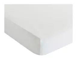 Drap housse blanc 180×200 cm DREAMEA CAMILLE