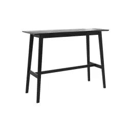 Table de bar rectangulaire 4 personnes en bois noir 120 cm