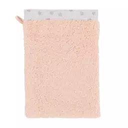 Gant de toilette coton biologique rose