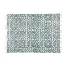 Tapis en coton motifs carreaux de ciment bleus 160x230cm BLOCALIA