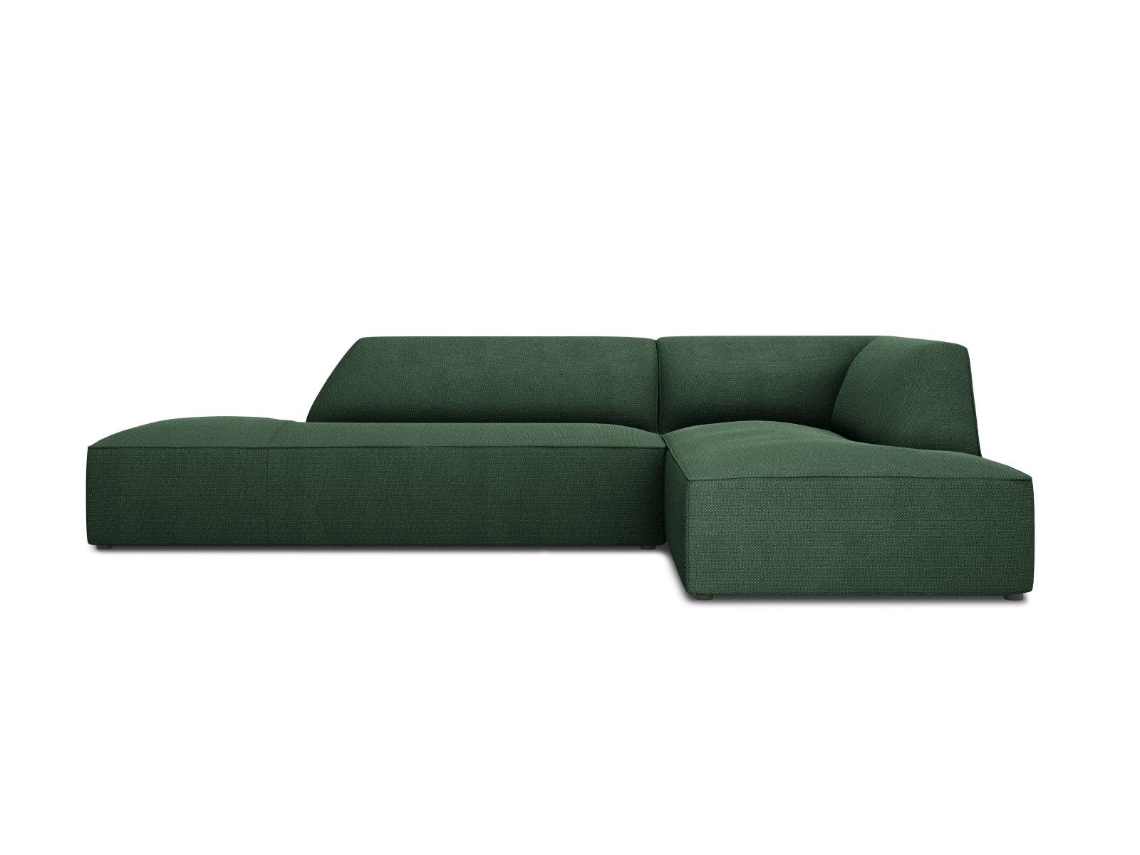Canapé d’angle droit 4 places en tissu structurel vert