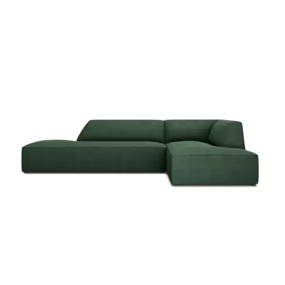 Canapé d’angle droit 4 places en tissu structurel vert