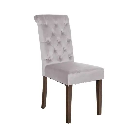 Chaise de salle à manger matelassée en velours Gris