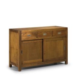 Buffet en bois de mindi beige 4 tiroirs 2 portes L200