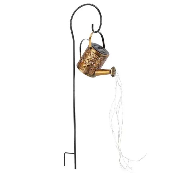 Balise solaire arrosoir à planter Métal Cuivre H78cm