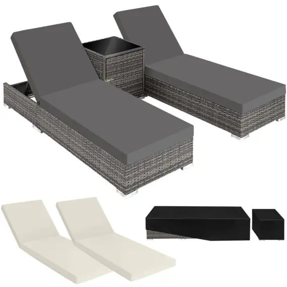 Bain de soleil duo 5 positions avec 2 sets de housses