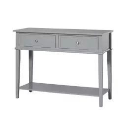 Table console avec 2 tiroirs en MDF gris