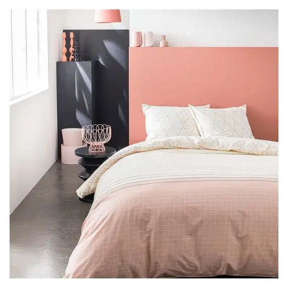 Parure de housse de couette bouton coton blanc 220×240 cm