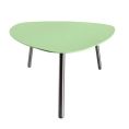 image de tables basses de jardin scandinave Table basse de jardin aluminium vert pieds inox brossé D74cm