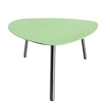 Table basse de jardin aluminium vert pieds inox brossé D74cm
