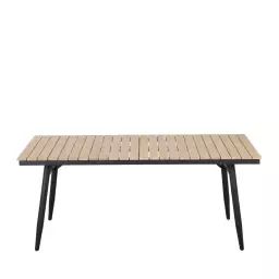 Oli – Table à manger de jardin en bois d’acacia et métal 180cm – Couleur – Bois clair
