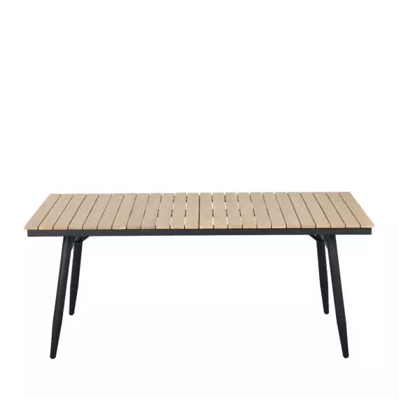 Oli – Table à manger de jardin en bois d’acacia et métal 180cm – Couleur – Bois clair