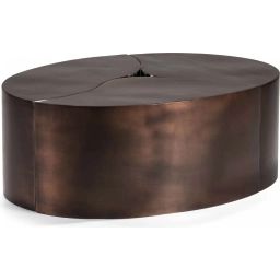 ARRIETAS – Table basse design ovale acier rouillÃ© L103 l76 cm