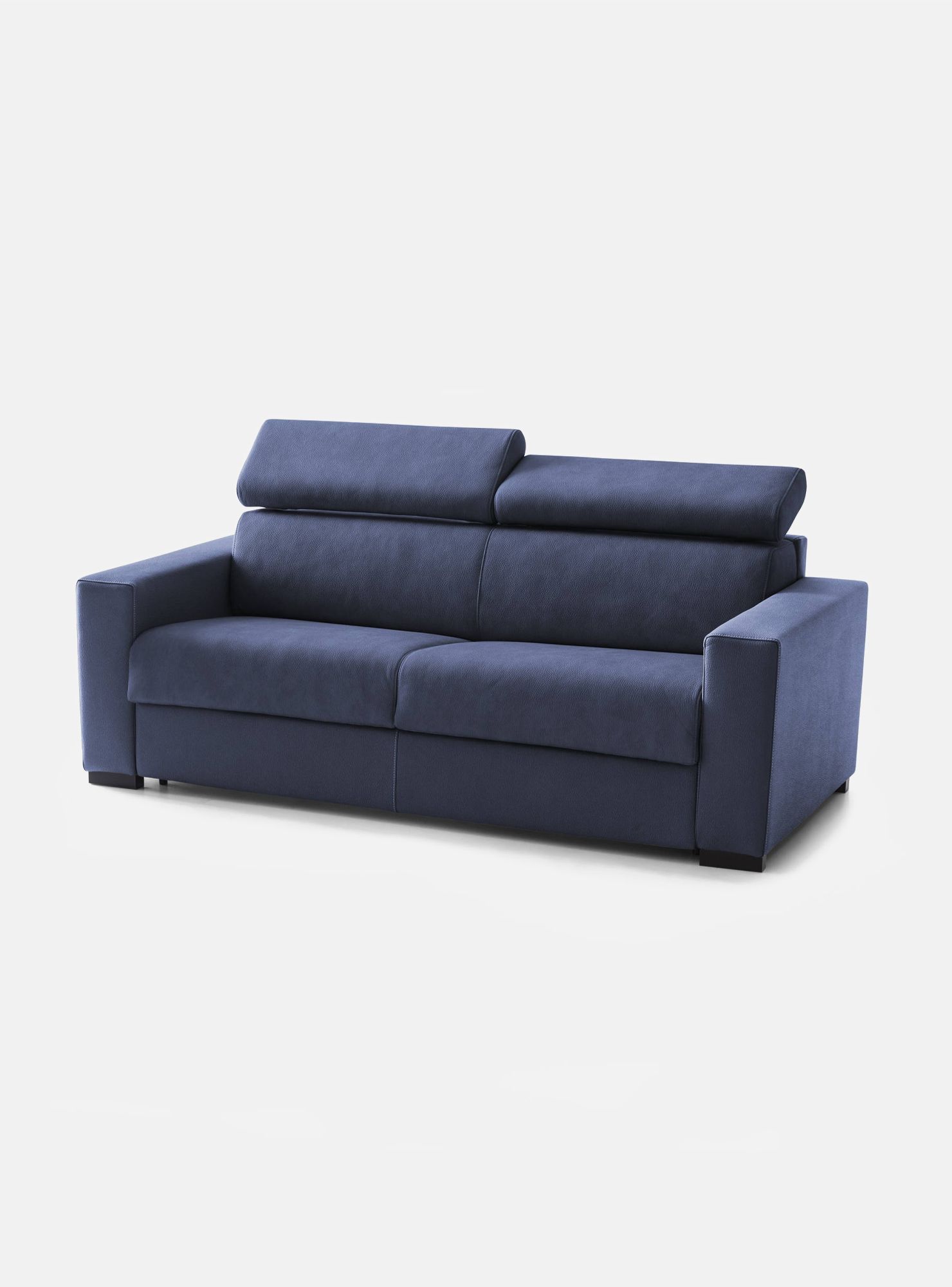 Canapé lit 2 places en tissu bleu